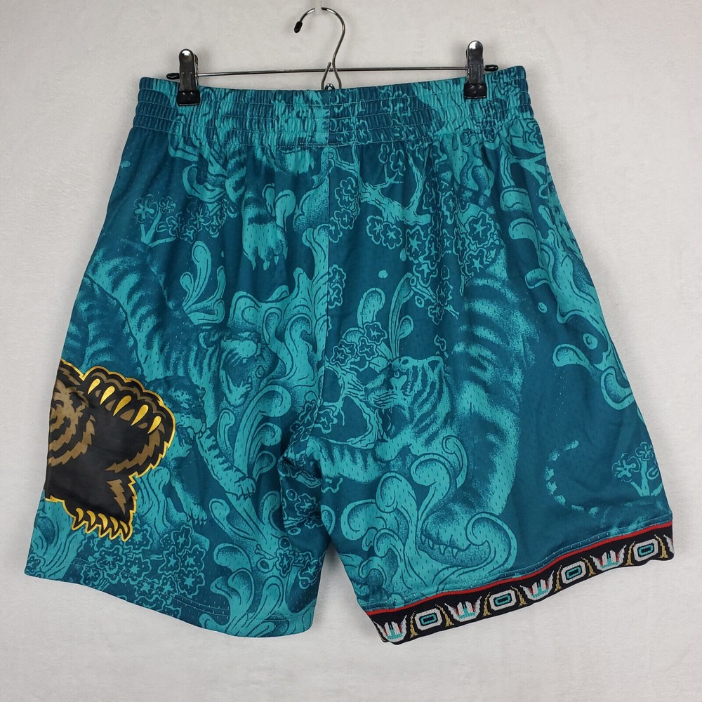 Memphis Grizzlies Mitchell & Ness NBA Large Jersey Shorts CNY Tiger Teal New - Picture 5 of 6